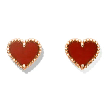 [Elara jewelsry ]HEART CARNELIAN STUD EARRINGS