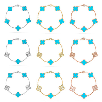 [Elara jewelsry ] CLOVER 5 MOTIF TURQUOISE BRACELET COLLECTION