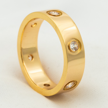 [Elara jewelsry ]LOVE RING 5.5MM 6 DIAMONDS PINK GOLD