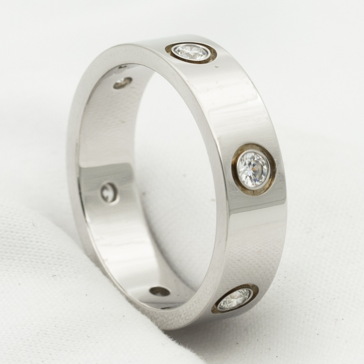 [Elara jewelsry ]LOVE RING 5.5MM 6 DIAMONDS SILVER