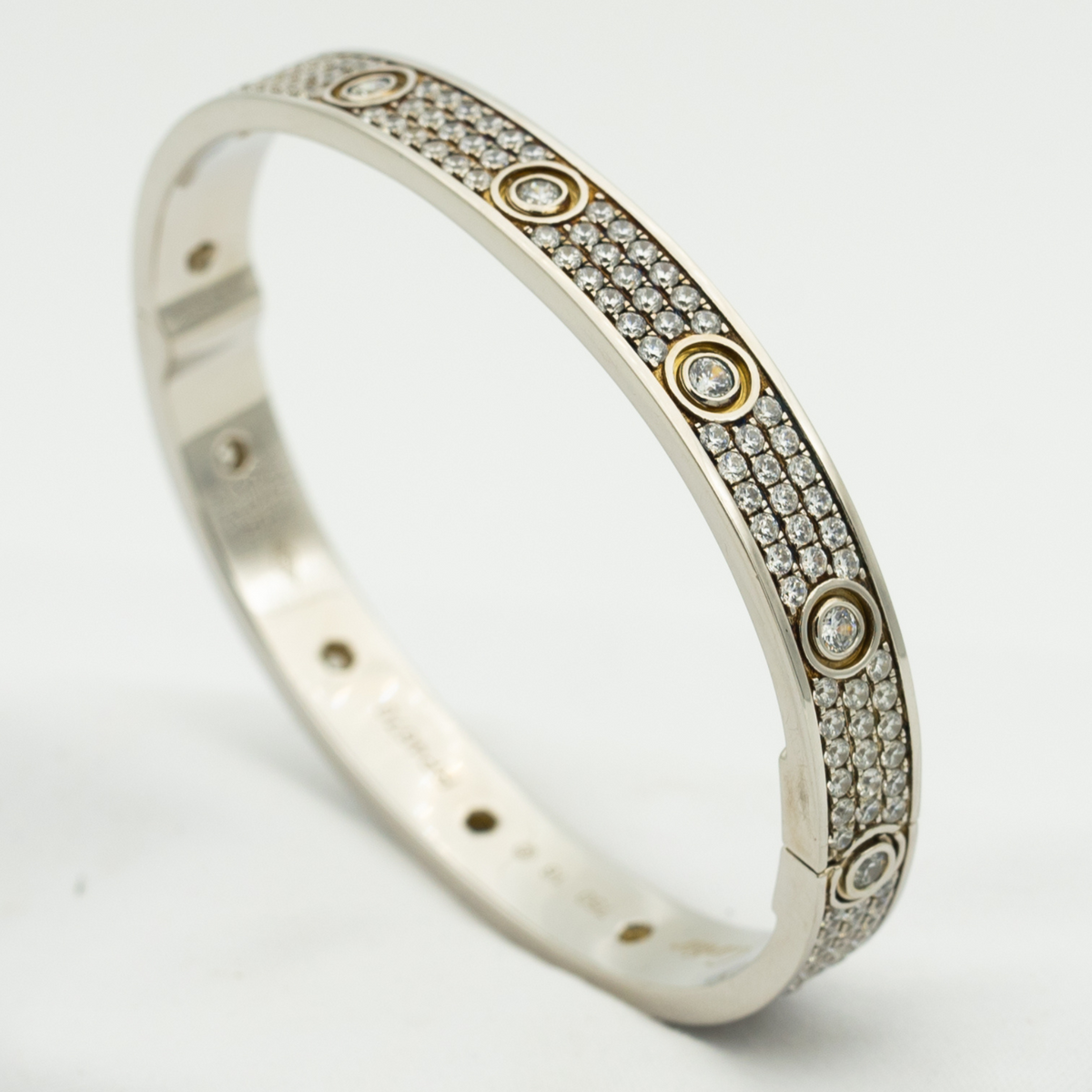 [Elara jewelsry ]LOVE BRACELET 6.1MM DIAMOND-PAVED 10 BIG DIAMONDS