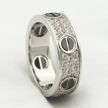 [Elara jewelsry ]LOVE RING 5.5MM DIAMONDS PAVED CERAMIC