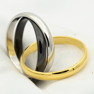 [Elara jewelsry ]TRINITY RING BLACK GOLD SILVER
