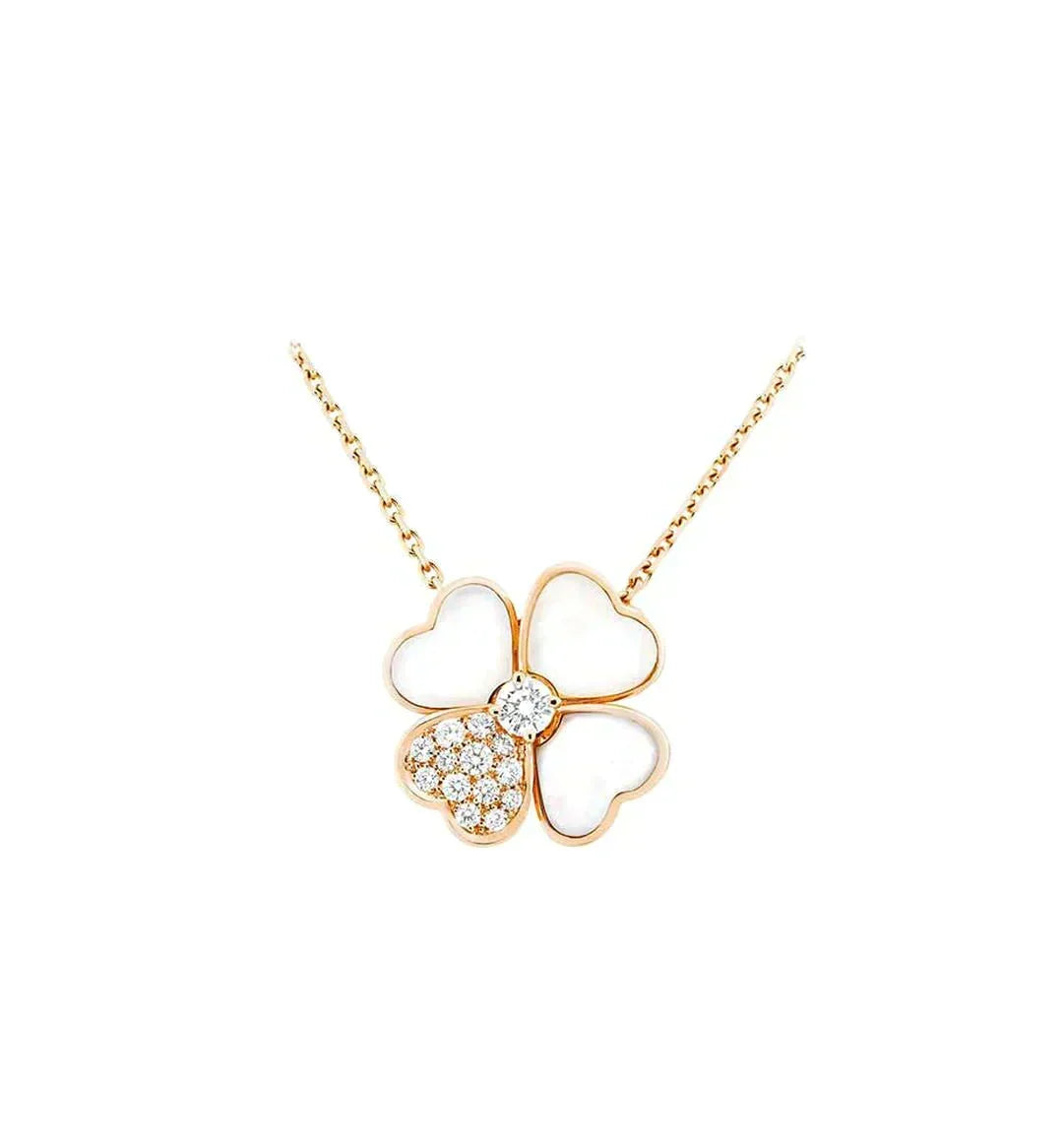 [Elara jewelsry ]CLOVER MOP DIAMOND ROSE GOLD NECKLACE