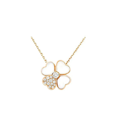 [Elara jewelsry ]CLOVER MOP DIAMOND ROSE GOLD NECKLACE