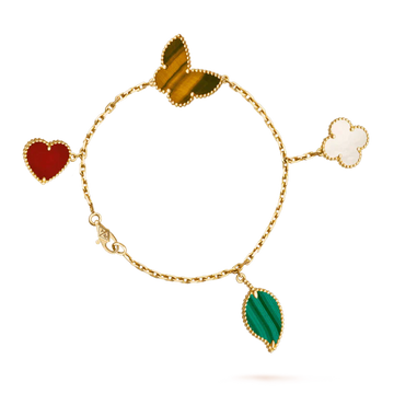 [Elara jewelsry ]LUCKY SPRING 5 MOTIF GOLD BRACELET