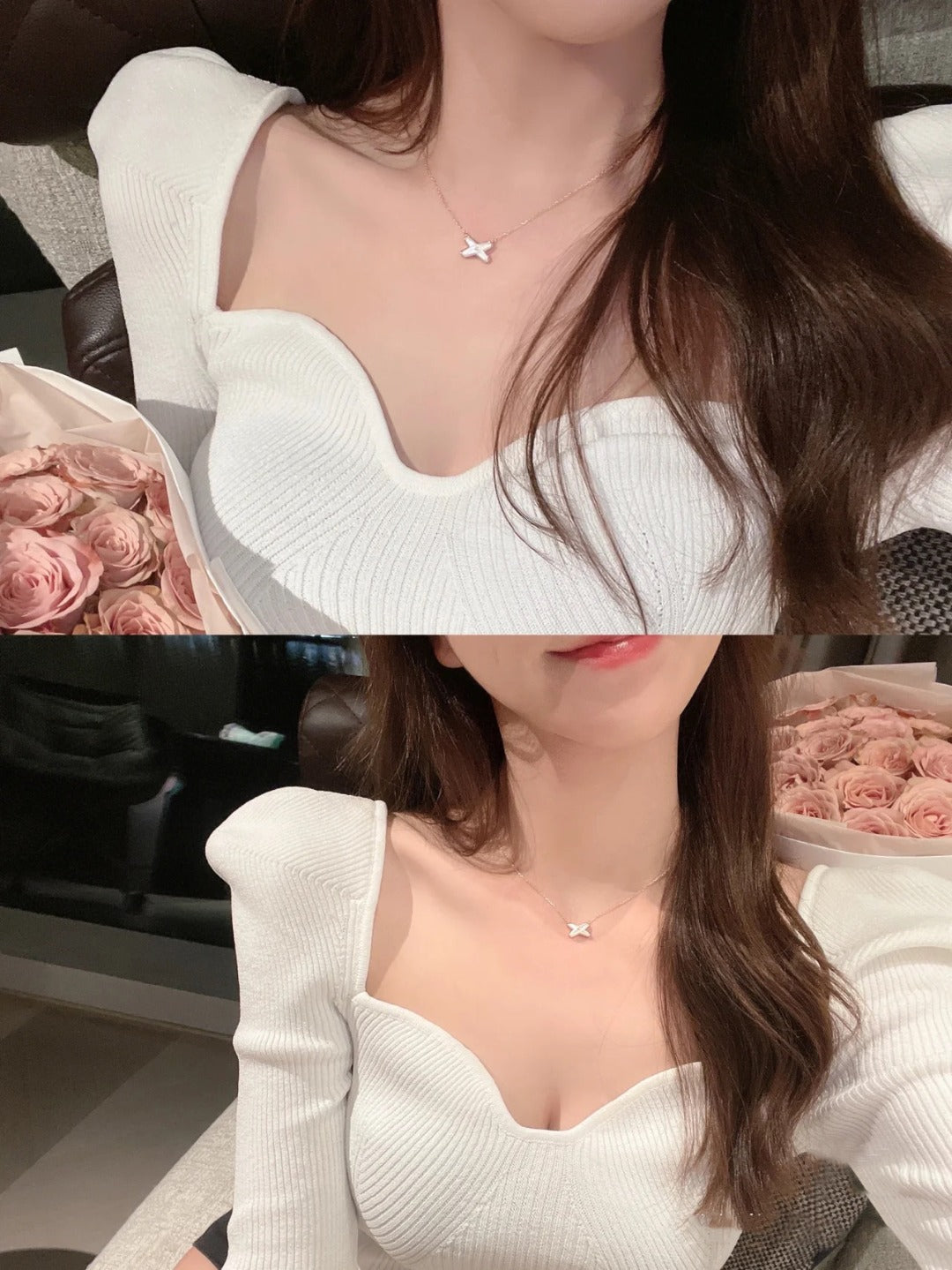 [Elara jewelsry ]JEUX DE NECKLACE 1 DIAMOND