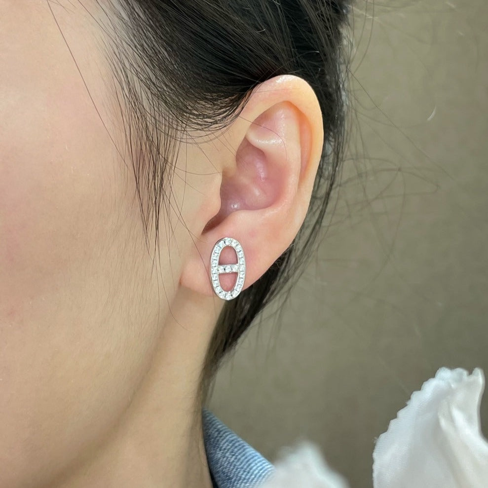 [Elara jewelsry ]HM FULL DIAMOND PIG NOSE STUD EARRINGS