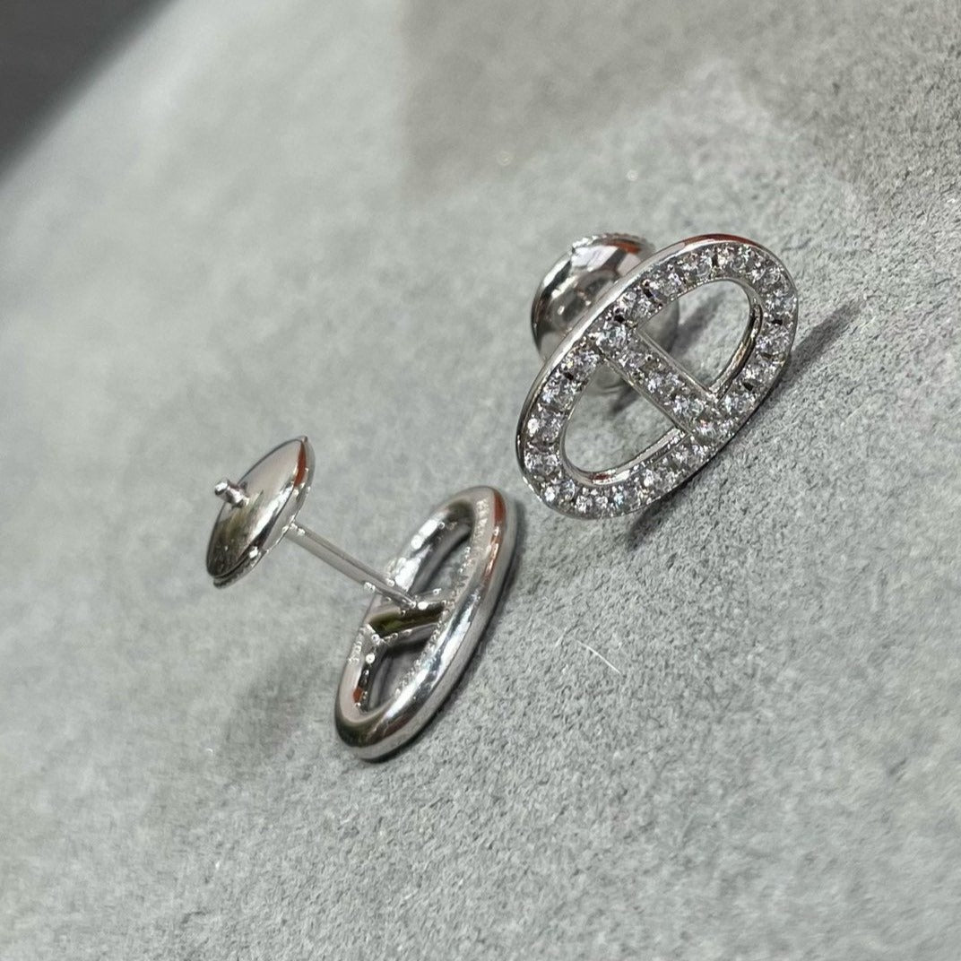 [Elara jewelsry ]HM FULL DIAMOND PIG NOSE STUD EARRINGS