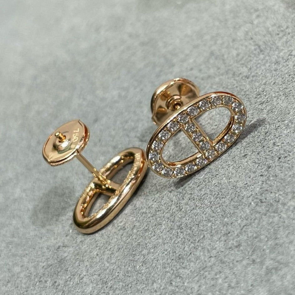 [Elara jewelsry ]HM FULL DIAMOND PIG NOSE STUD EARRINGS