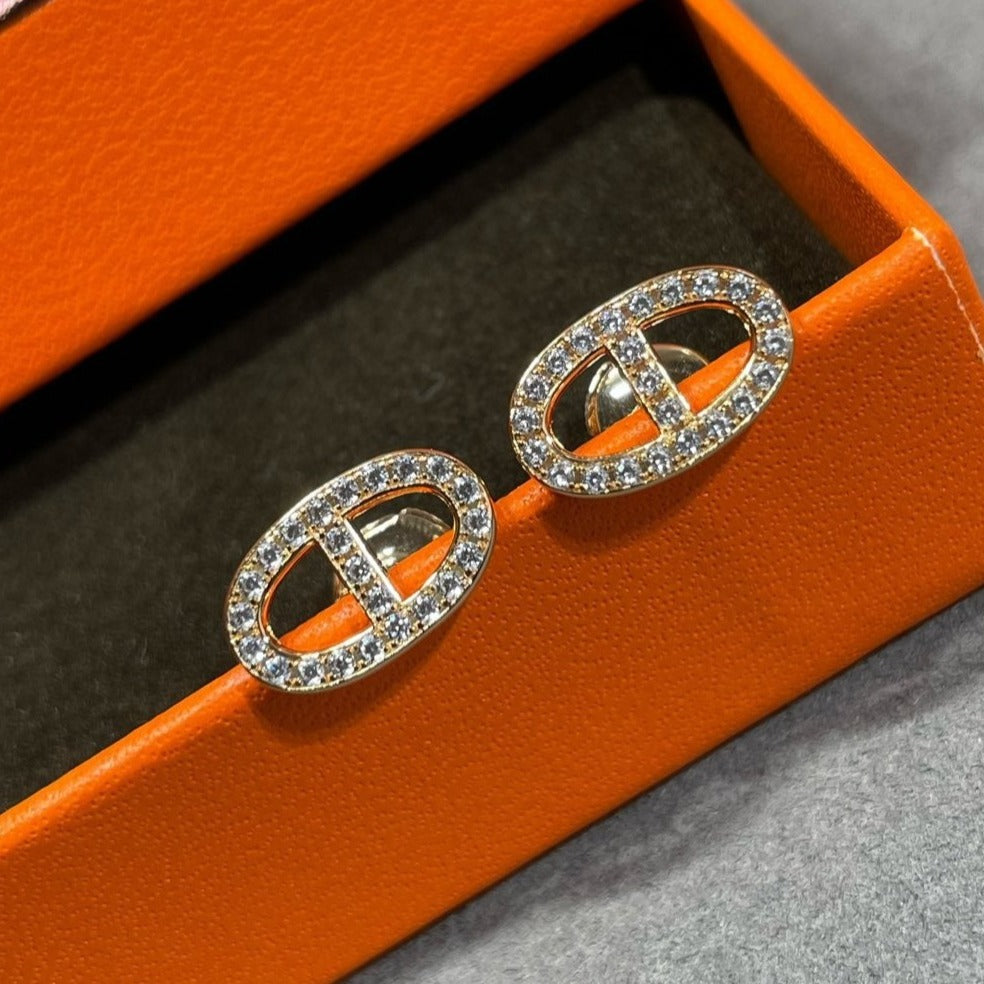 [Elara jewelsry ]HM FULL DIAMOND PIG NOSE STUD EARRINGS