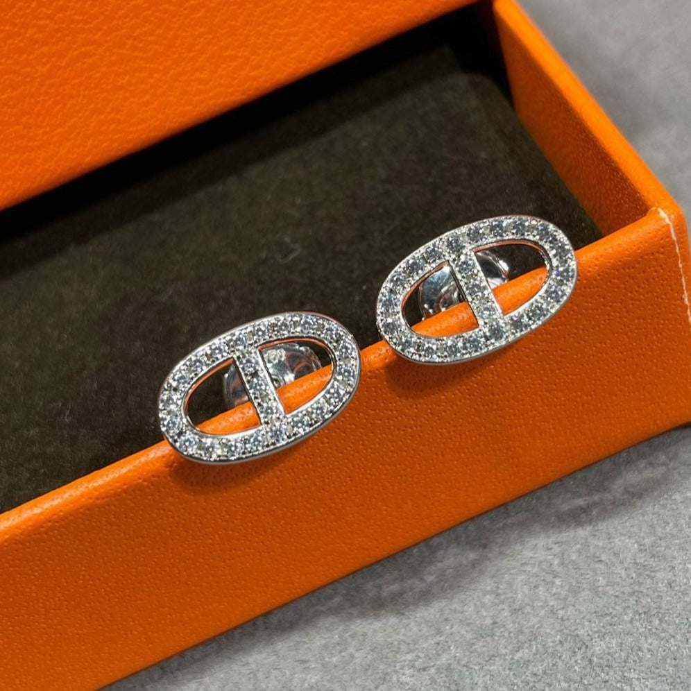 [Elara jewelsry ]HM FULL DIAMOND PIG NOSE STUD EARRINGS