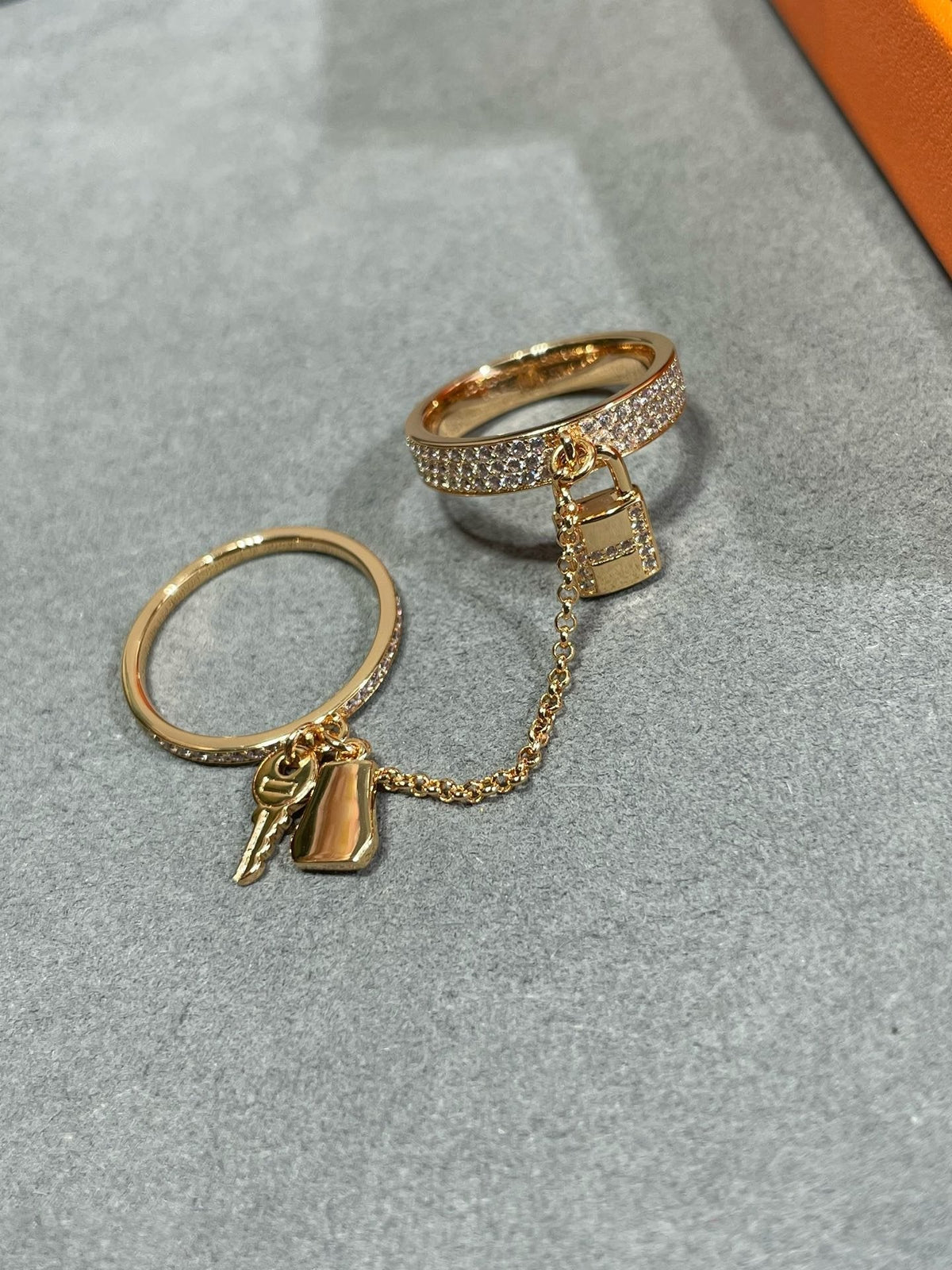 [Elara jewelsry ]HM KELLY CLOCHETTE DOUBLE RING IN  WITH DIAMONDS