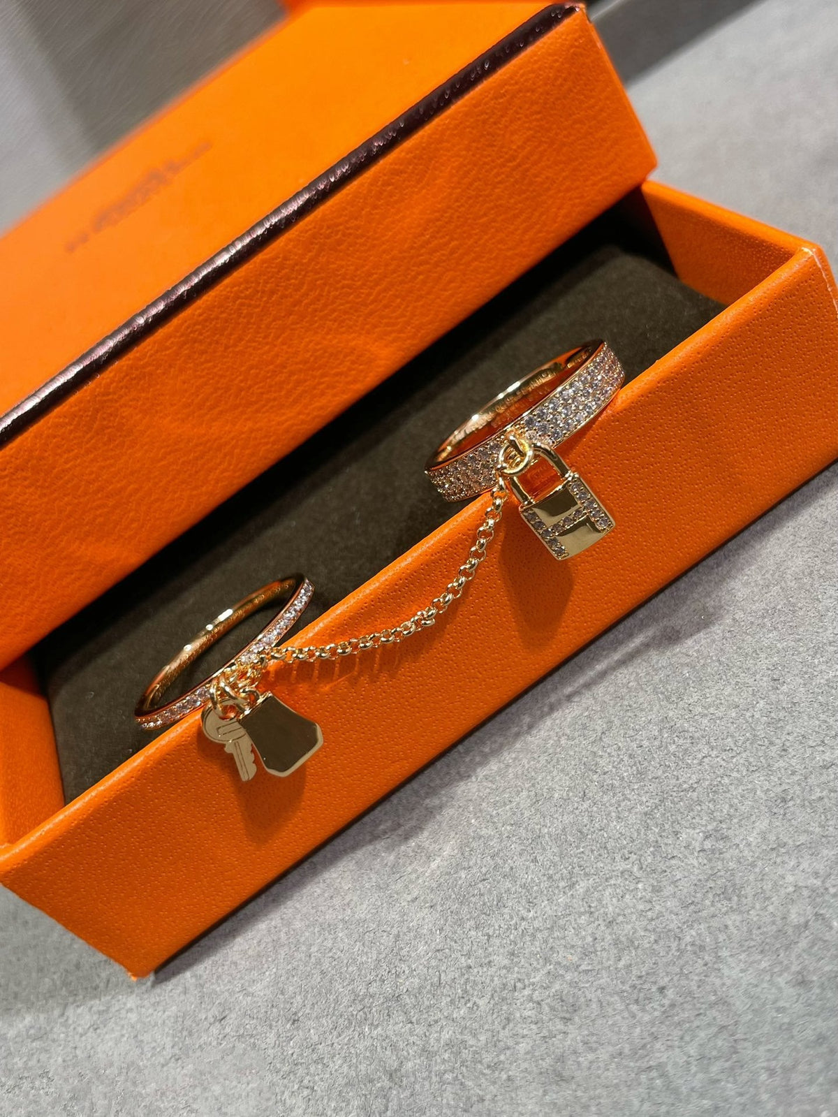 [Elara jewelsry ]HM KELLY CLOCHETTE DOUBLE RING IN  WITH DIAMONDS