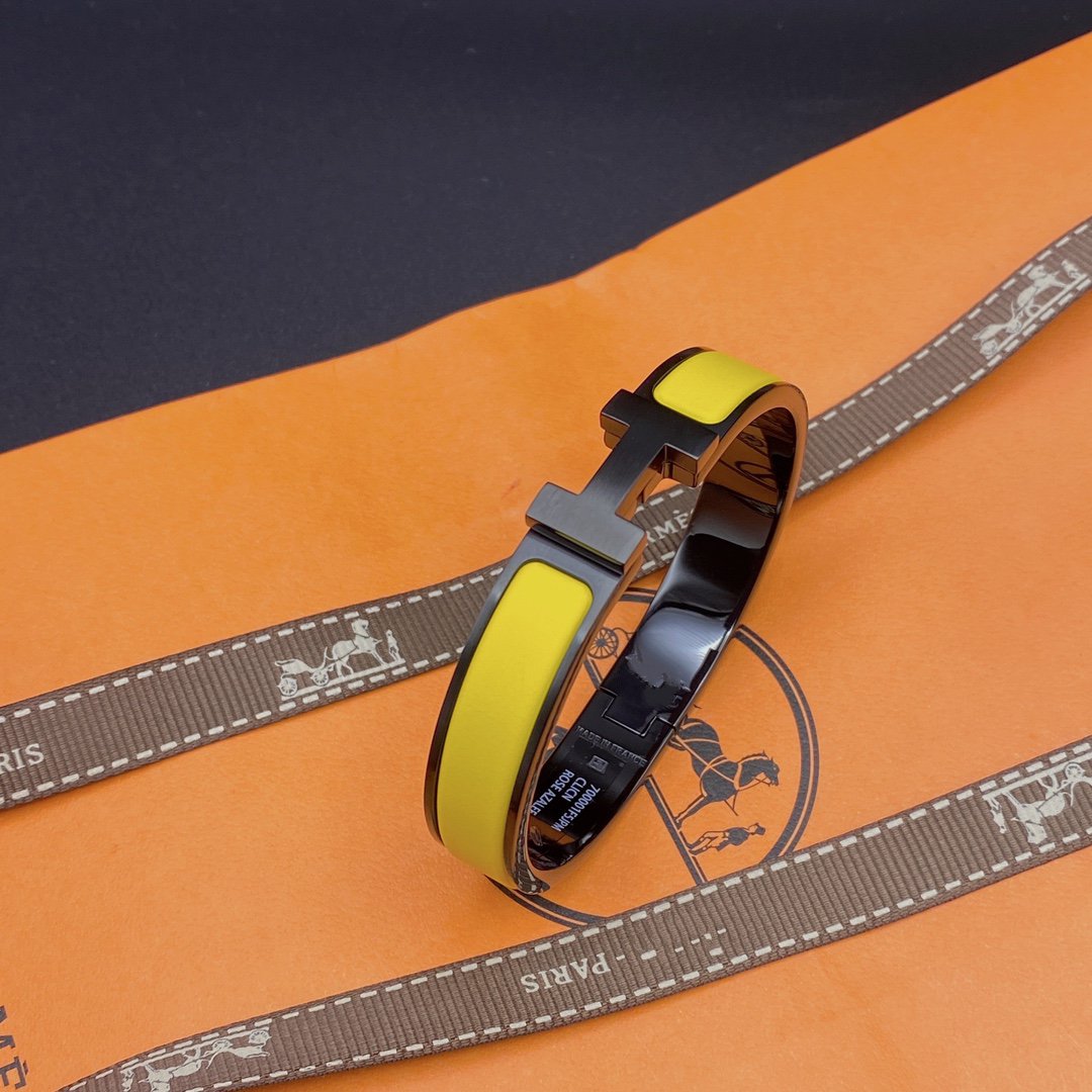 [Elara jewelsry ]CLIC HM SO BLACK YELLOW BRACELET