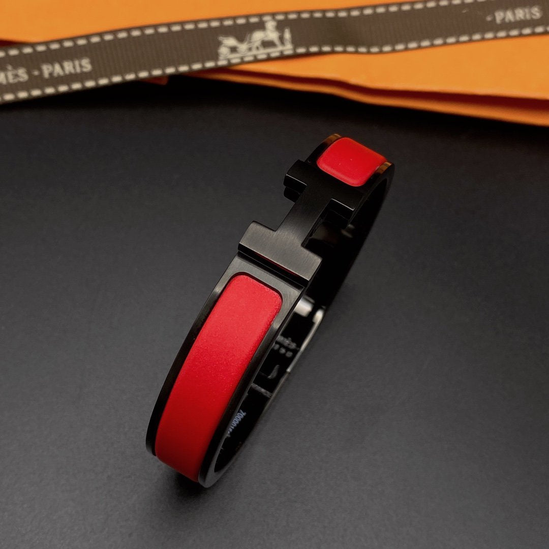 [Elara jewelsry ]CLIC HM SO BLACK RED BRACELET