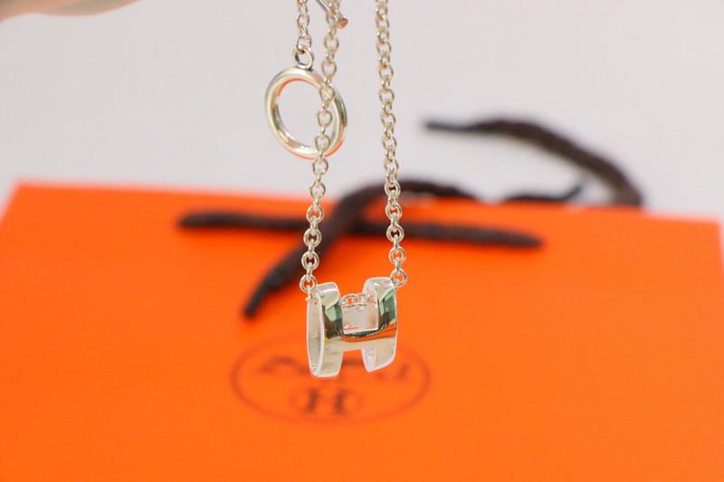 [Elara jewelsry ]HM NECKLACE H LETTER OVAL SERIES
