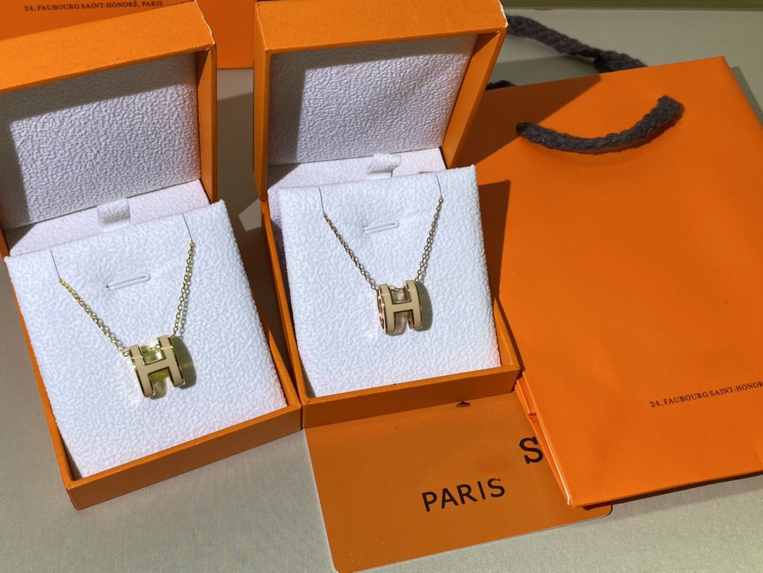 [Elara jewelsry ]HM CLIC YELLOW ENAMEL GOLD NECKLACE