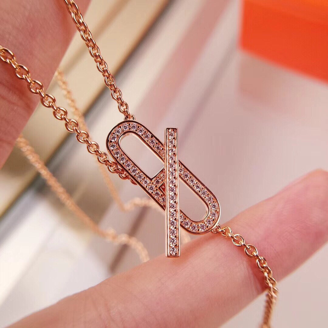[Elara jewelsry ]HM FIRE PIG NOSE NECKLACE TRENDY STREET