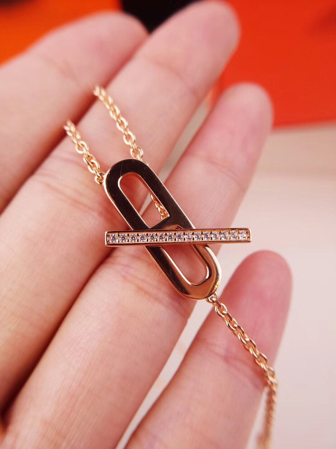 [Elara jewelsry ]HM FIRE PIG NOSE NECKLACE TRENDY STREET