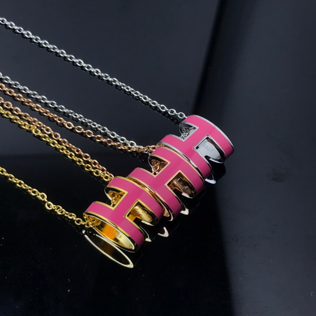 [Elara jewelsry ]H NECKLACE PINK