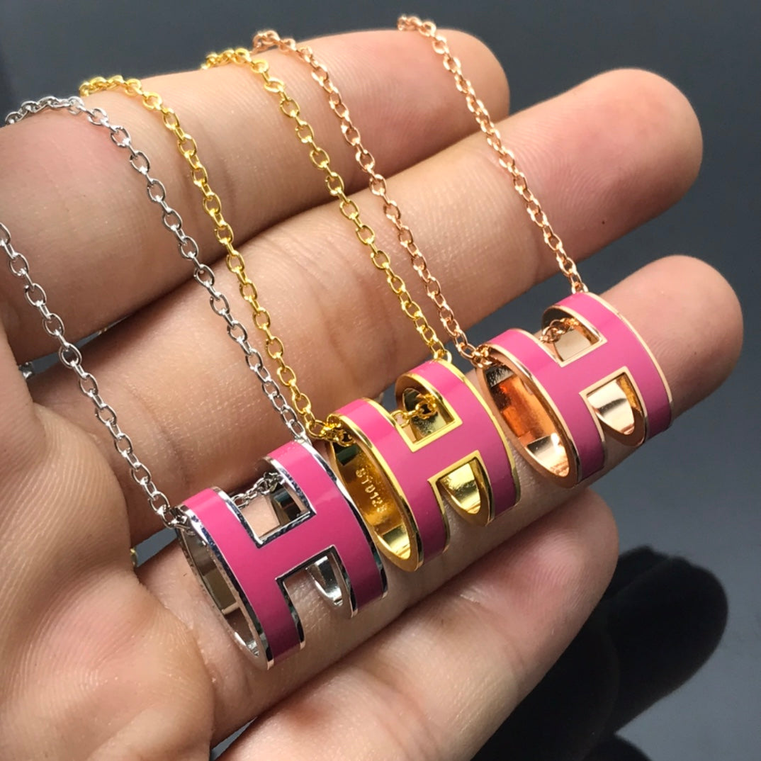 [Elara jewelsry ]H NECKLACE PINK
