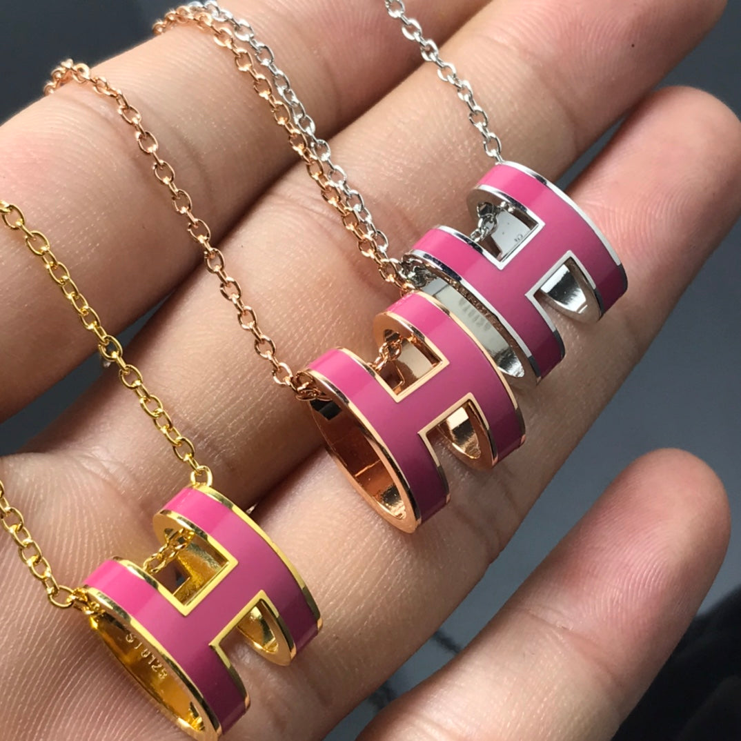 [Elara jewelsry ]H NECKLACE PINK