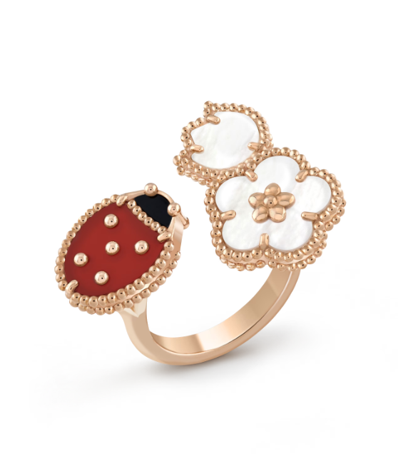 [Elara jewelsry ]LUCKY 3 MOTIF ROSE GOLD RING
