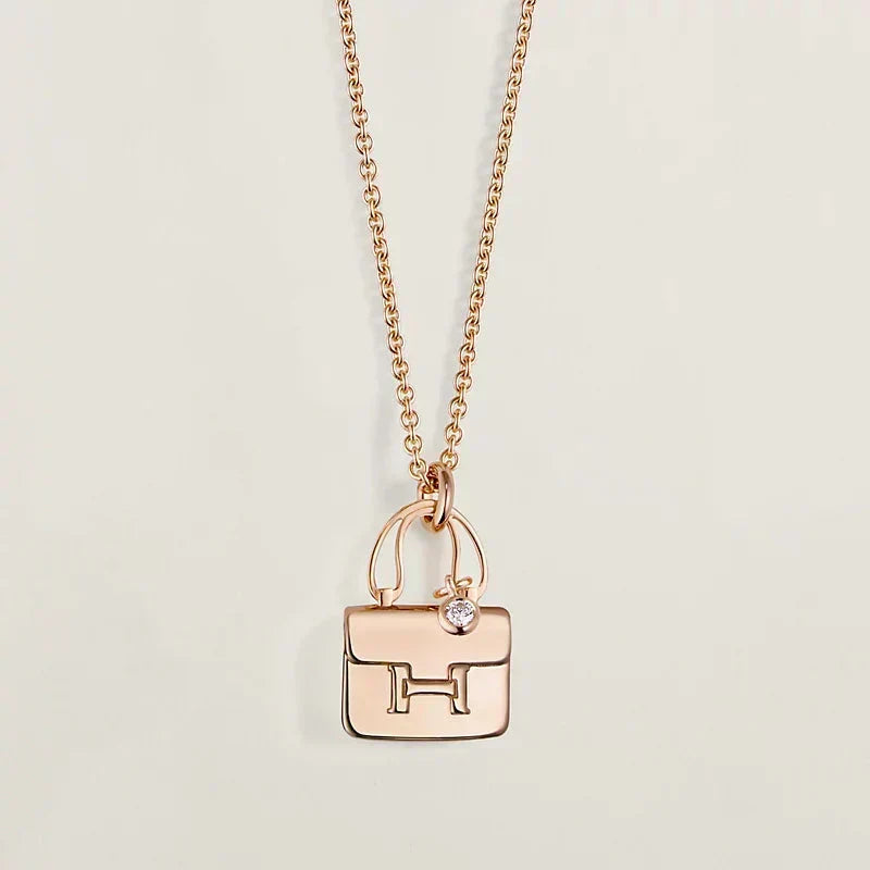 [Elara jewelsry ]AMULETTE PEDANT ROSE GOLD NECKLACE