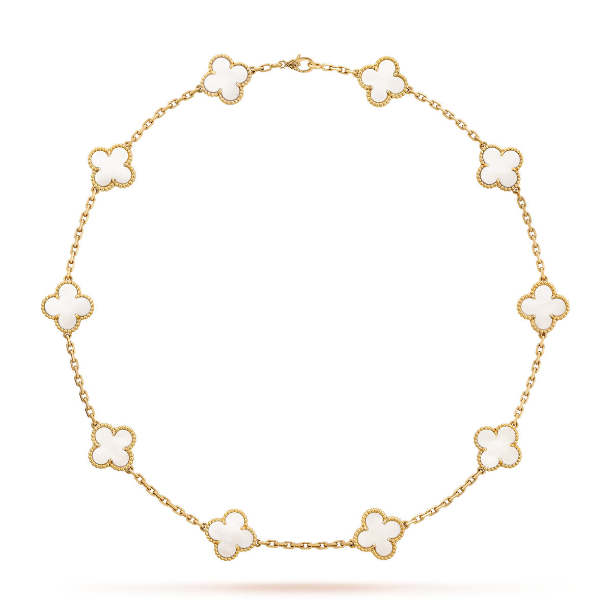 [Elara jewelsry ]CLOVER 10 MOTIFS WHITE MOTHER OF PEARL NECKLACE
