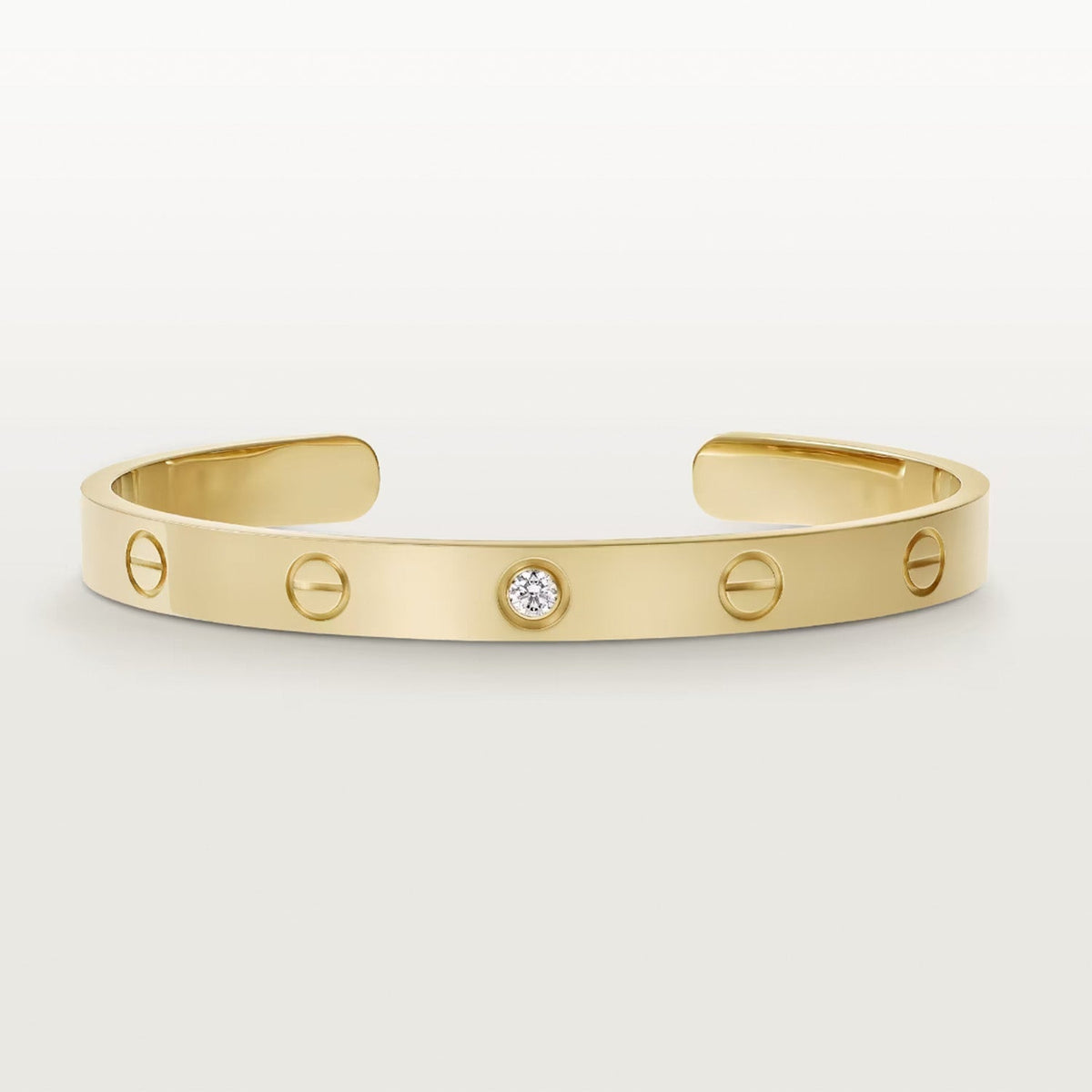 [Elara jewelsry ]LOVE BRACELET 6.1MM 1 DIAMOND OPEN CUFF