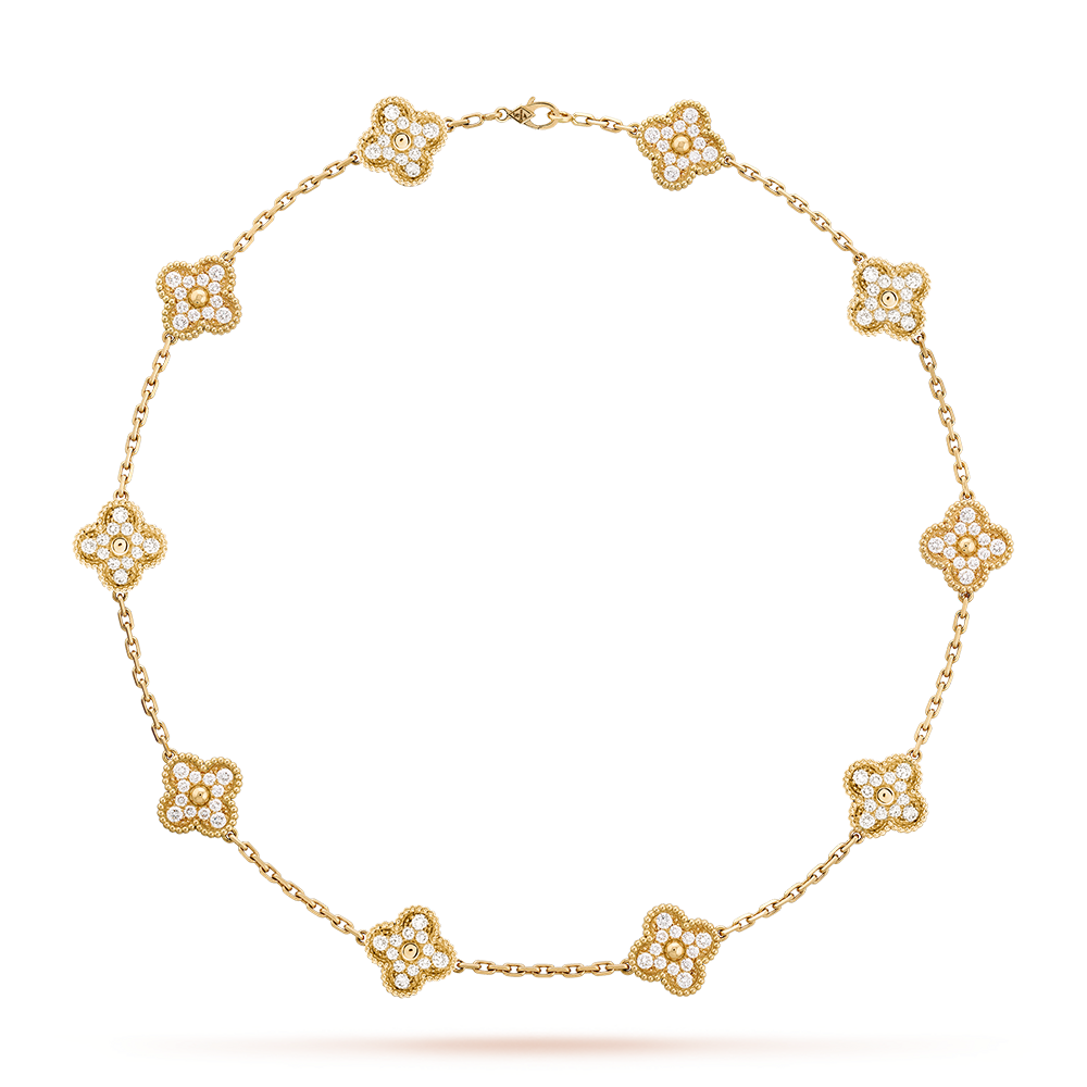 [Elara jewelsry ]CLOVER 10 MOTIFS DIAMOND NECKLACE