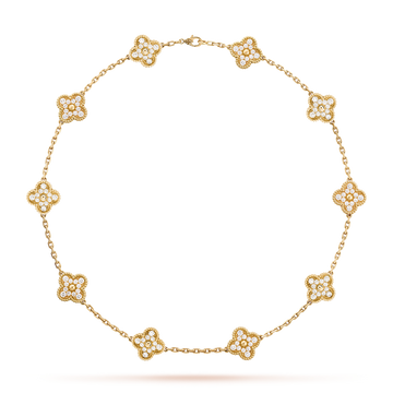 [Elara jewelsry ]CLOVER 10 MOTIFS DIAMOND NECKLACE