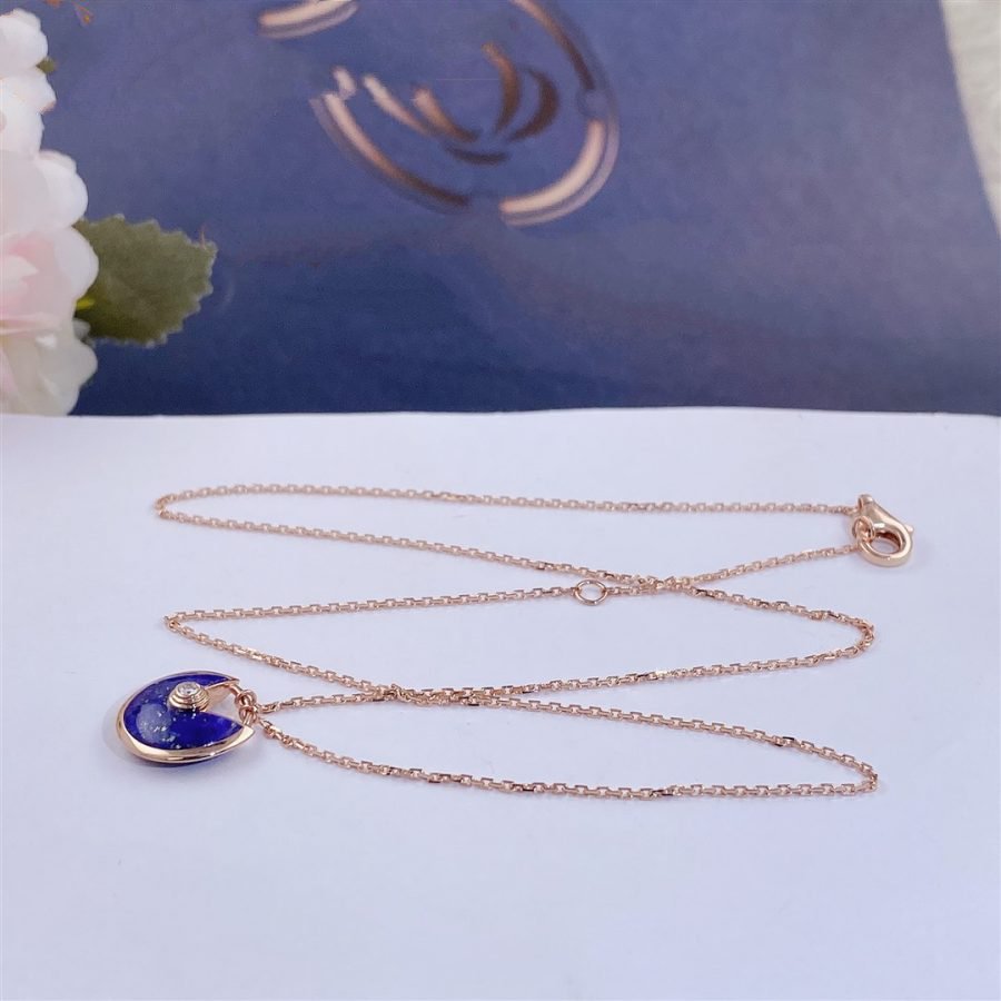 [Elara jewelsry ]AMULETTE ROSE GOLD AGATE NECKLACE
