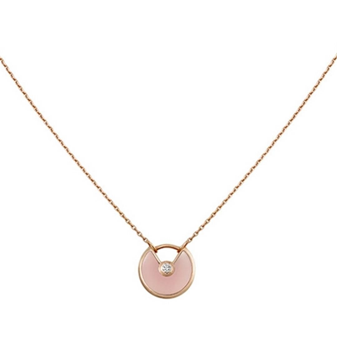 [Elara jewelsry ]AMULETTE ROSE GOLD PINK MOP NECKLACE