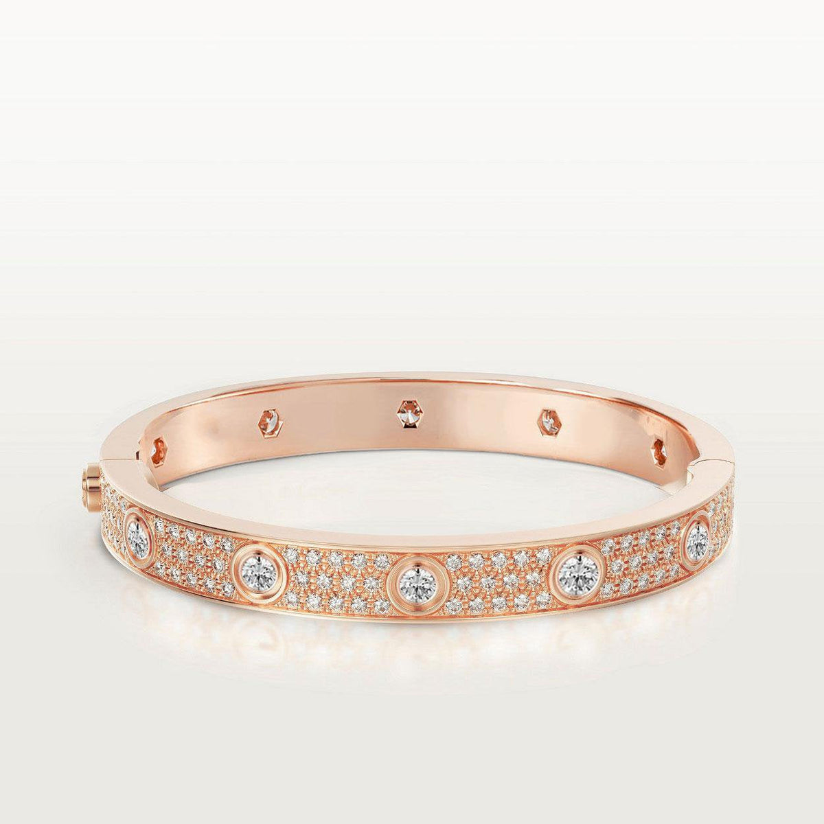 [Elara jewelsry ]LOVE BRACELET 6.1MM DIAMOND-PAVED 10 BIG DIAMONDS