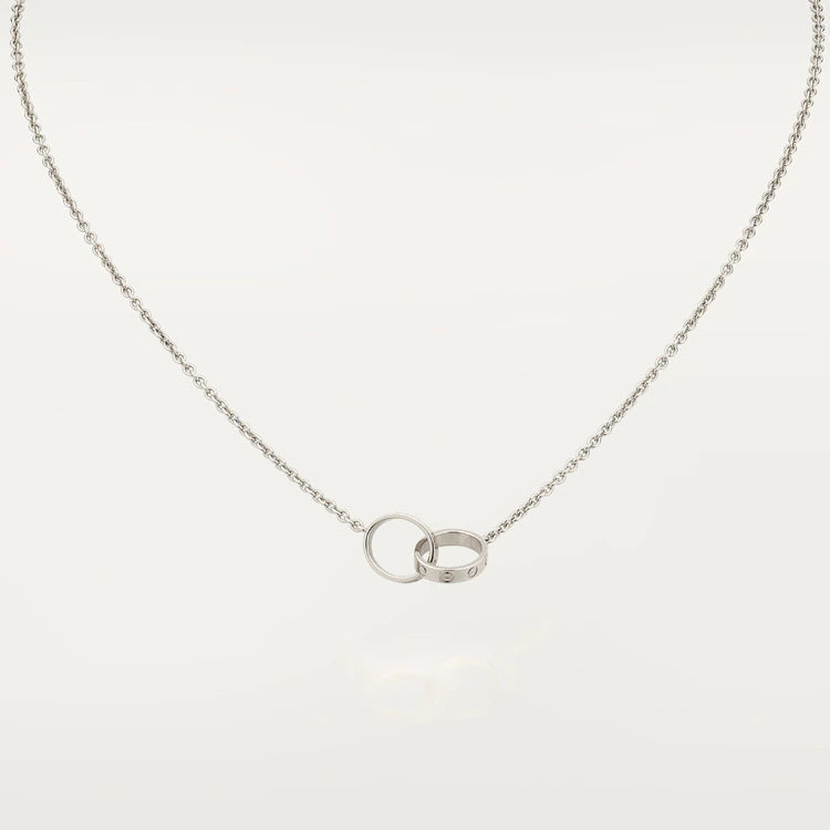 [Elara jewelsry ]LOVE NECKLACE PINK GOLD AND SILVER