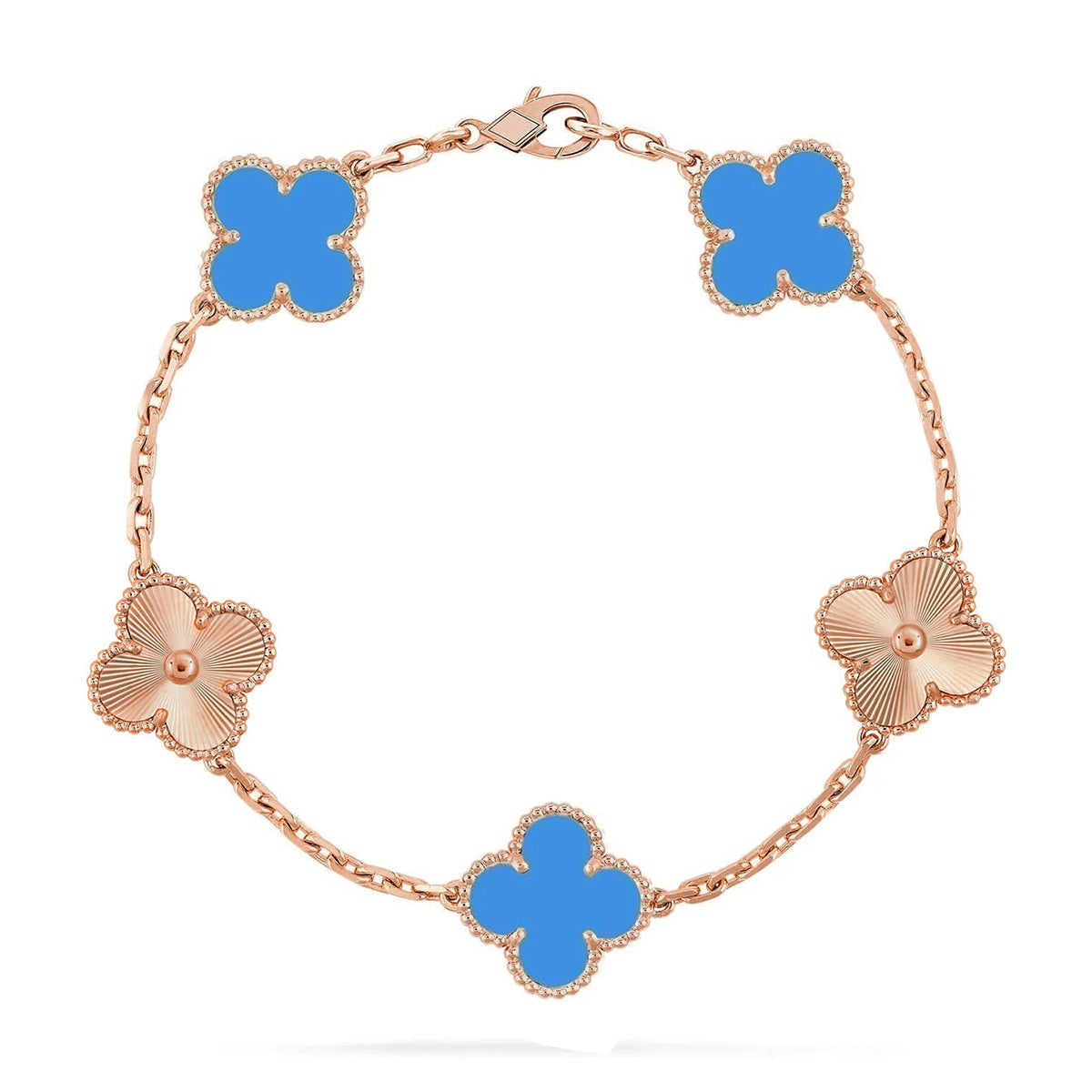 [Elara jewelsry ] CLOVER 5 MOTIF BLUE AGATE BRACELET COLLECTION