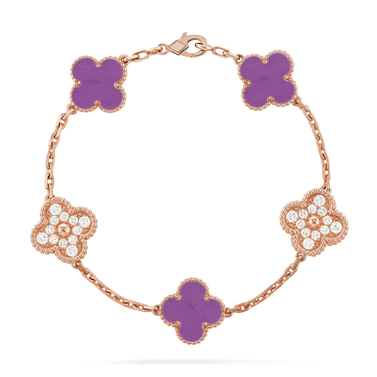 [Elara jewelsry ] CLOVER 5 MOTIF VIOLET BRACELET COLLECTION