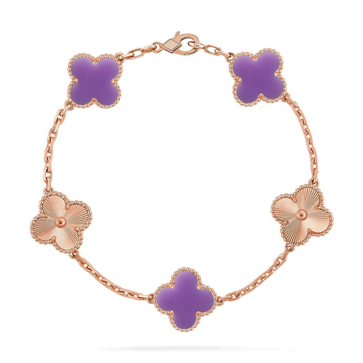 [Elara jewelsry ]CLOVER 5 MOTIF LIGHT PURPLE BRACELET COLLECTION