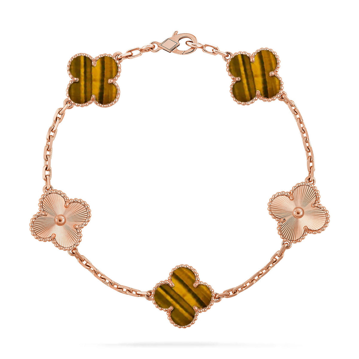 [Elara jewelsry ] CLOVER 5 MOTIFS TIGER EYE BRACELET COLLECTION