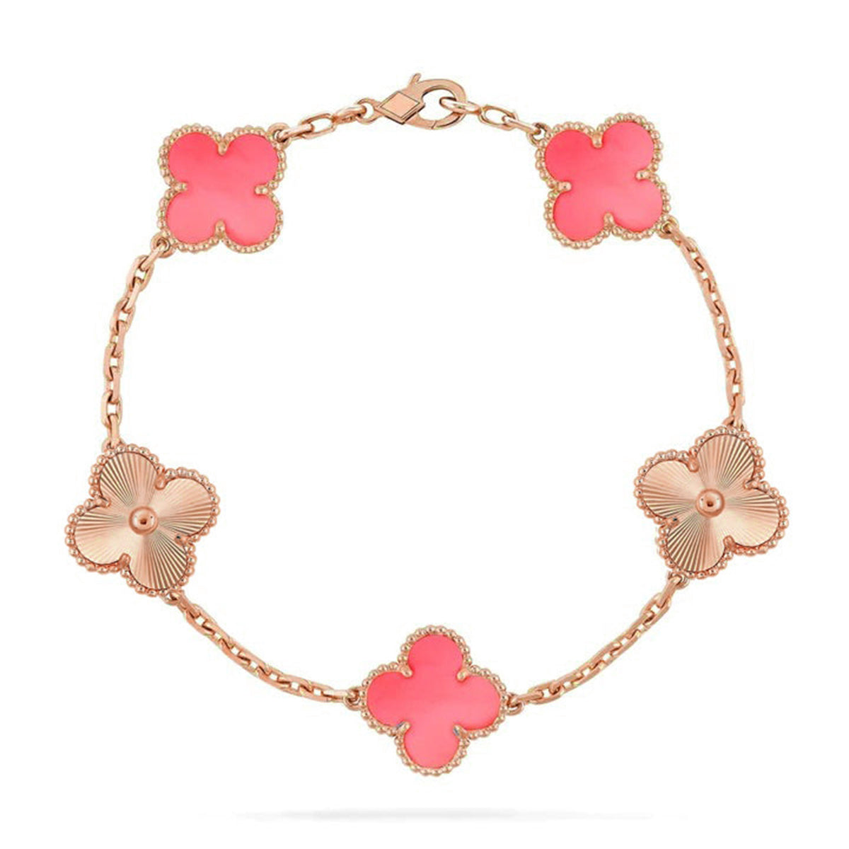 [Elara jewelsry ] CLOVER 5 MOTIFS  PINK MOP BRACELET COLLECTION