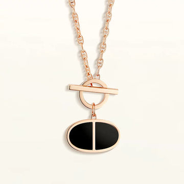 [Elara jewelsry ]CHAINE VERSO BLACK CERAMIC NECKLACE