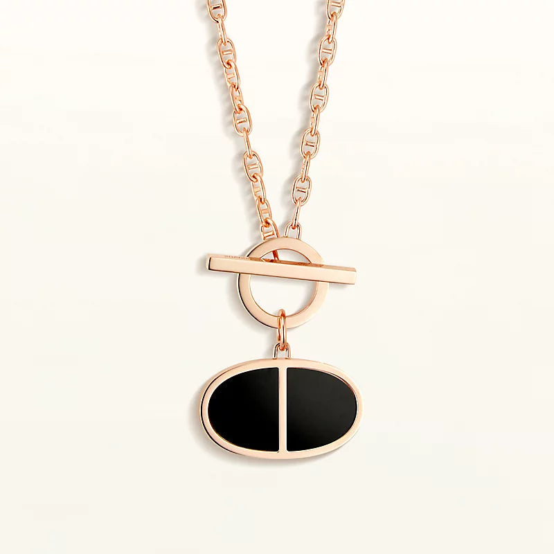 [Elara jewelsry ]CHAINE VERSO BLACK CERAMIC NECKLACE