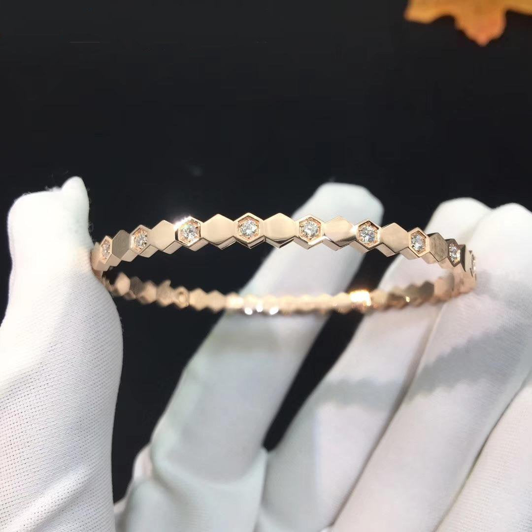 [Elara jewelsry ]BEE LOVE PINK GOLD DIAMOND BRACELET