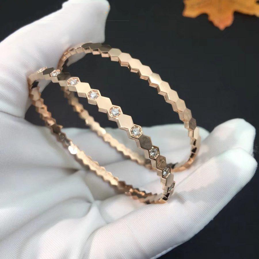 [Elara jewelsry ]BEE LOVE PINK GOLD DIAMOND BRACELET