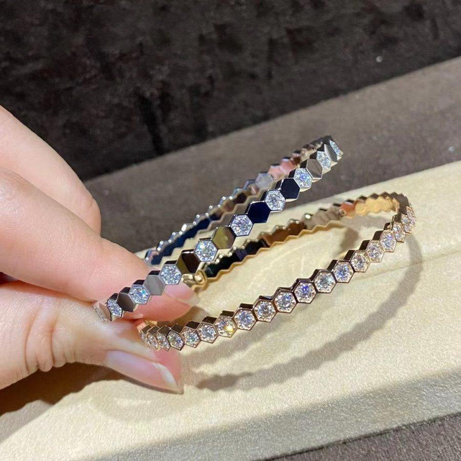 [Elara jewelsry ]BEE LOVE GOLD BRACELET FULL DIAMOND