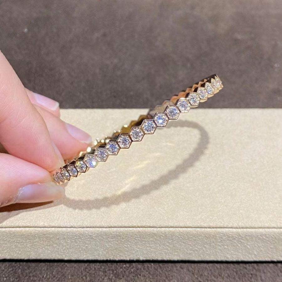 [Elara jewelsry ]BEE LOVE GOLD BRACELET FULL DIAMOND