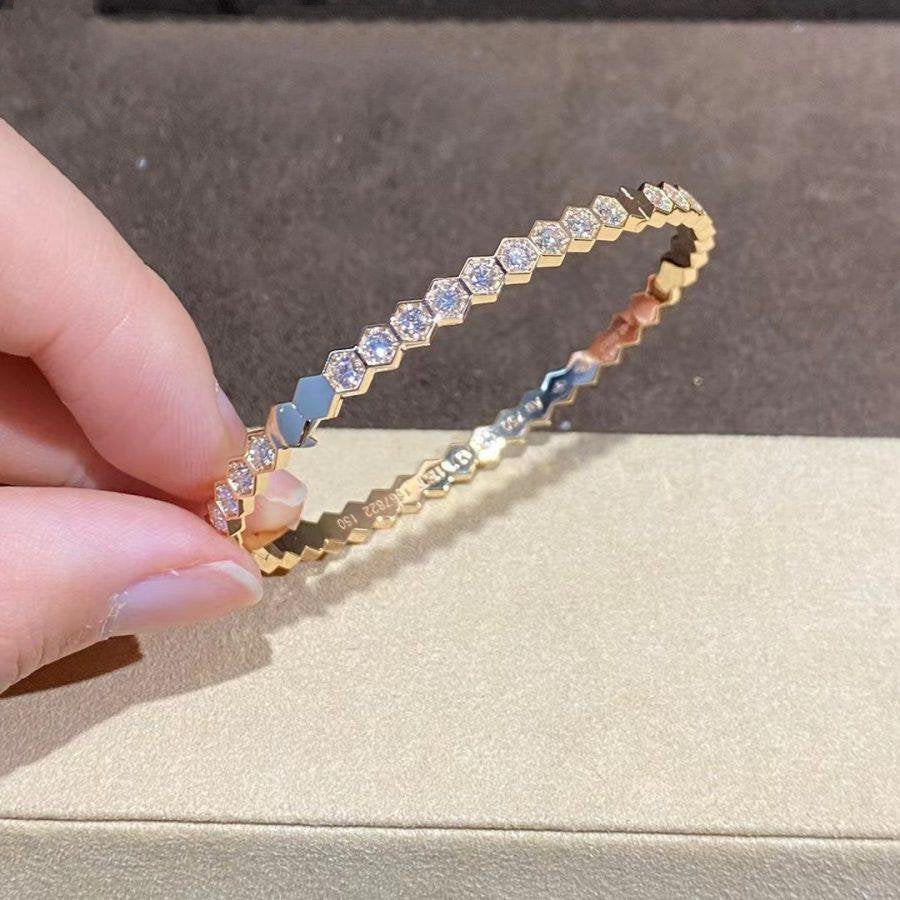 [Elara jewelsry ]BEE LOVE GOLD BRACELET FULL DIAMOND