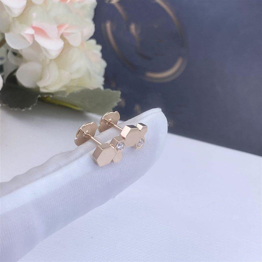 [Elara jewelsry ]BEE LOVE PINK GOLD DIAMOND EARRINGS